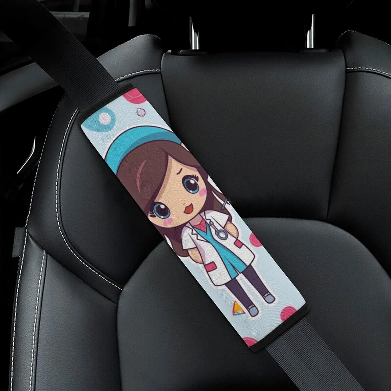 Cute Nurse Auto Seat Belt Cover 1PCS Universal Car Seat Belt Shoulder Protector Pad, Protect Your Shoulders and Neck for Car Seat Belt, Shoulder Bag, Backpack