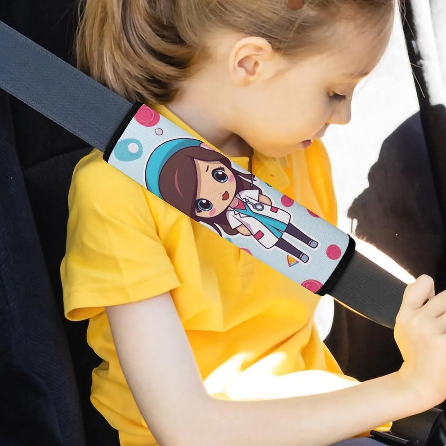 Cute Nurse Auto Seat Belt Cover 1PCS Universal Car Seat Belt Shoulder Protector Pad, Protect Your Shoulders and Neck for Car Seat Belt, Shoulder Bag, Backpack