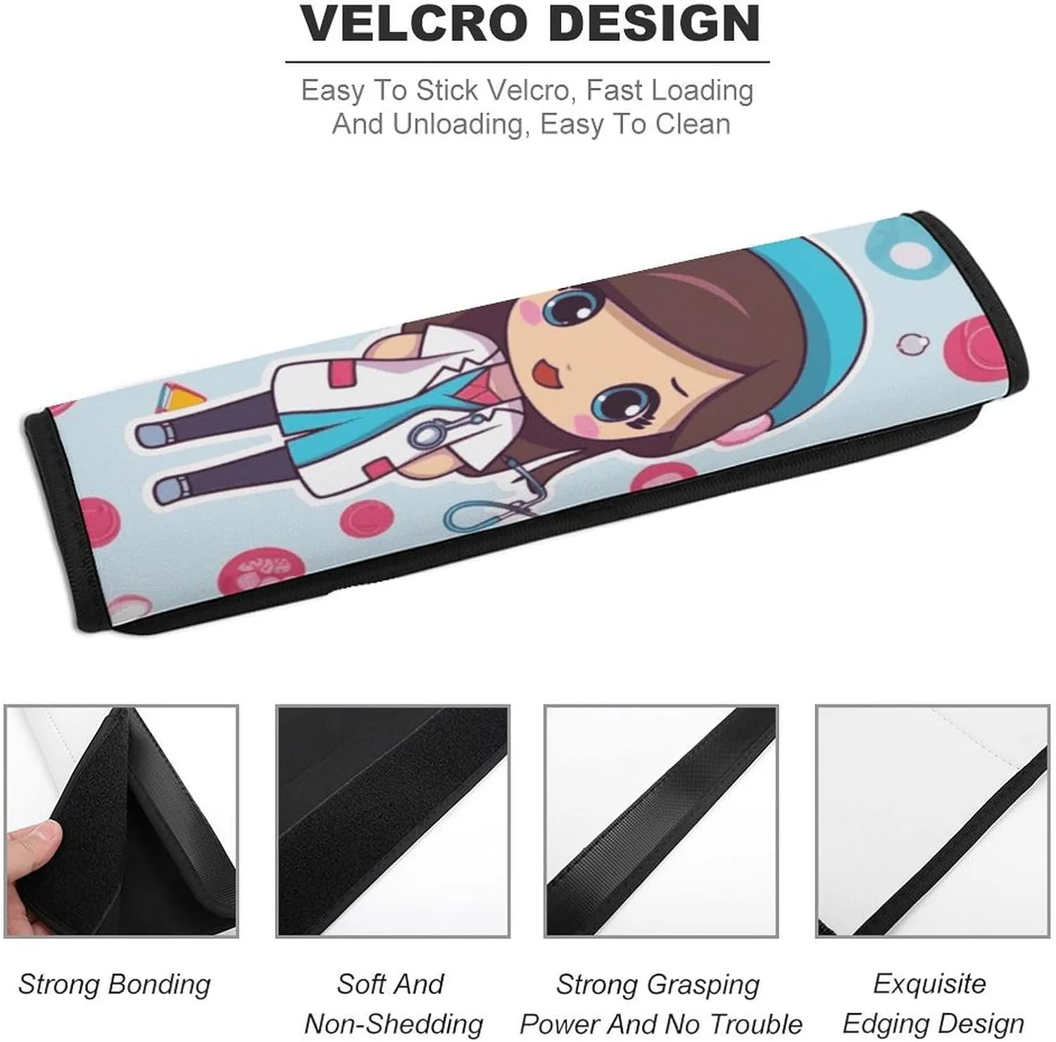 Cute Nurse Auto Seat Belt Cover 1PCS Universal Car Seat Belt Shoulder Protector Pad, Protect Your Shoulders and Neck for Car Seat Belt, Shoulder Bag, Backpack