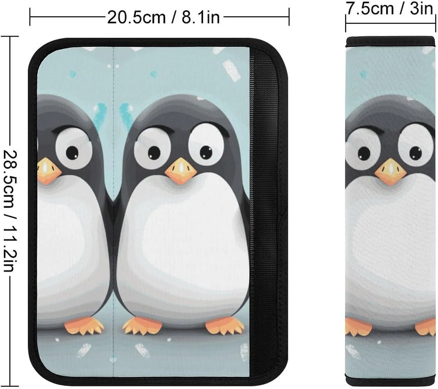 Cute Penguin Auto Seat Belt Cover 2PCS Universal Car Seat Belt Shoulder Protector Pad, Protect Your Shoulders and Neck for Car Seat Belt, Shoulder Bag, Backpack