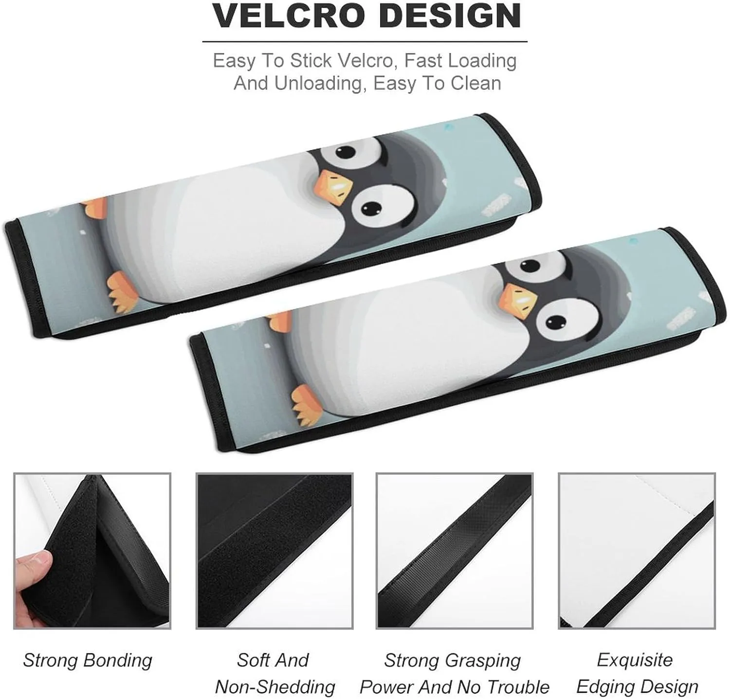 Cute Penguin Auto Seat Belt Cover 2PCS Universal Car Seat Belt Shoulder Protector Pad, Protect Your Shoulders and Neck for Car Seat Belt, Shoulder Bag, Backpack