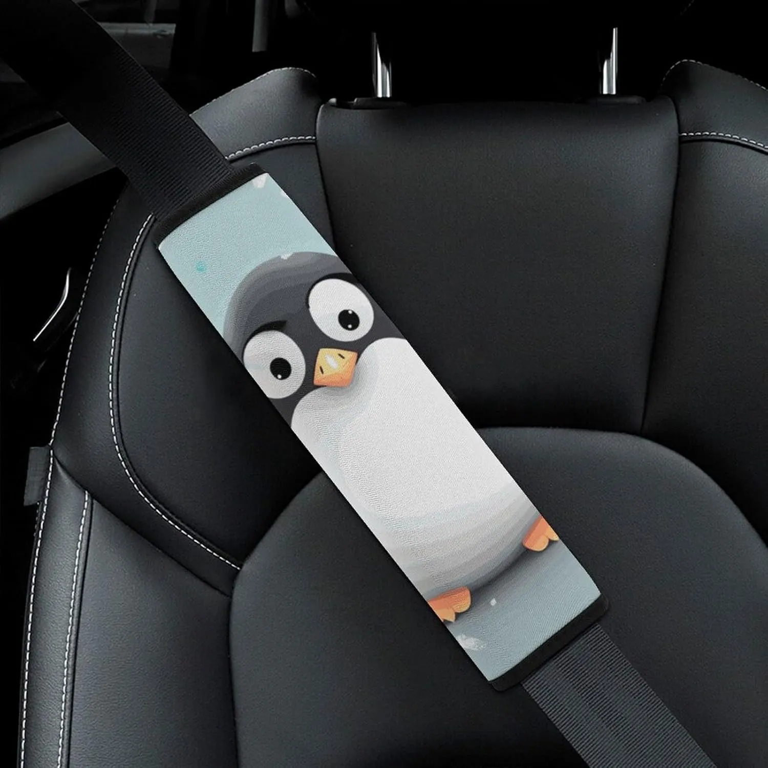 Cute Penguin Auto Seat Belt Cover 2PCS Universal Car Seat Belt Shoulder Protector Pad, Protect Your Shoulders and Neck for Car Seat Belt, Shoulder Bag, Backpack