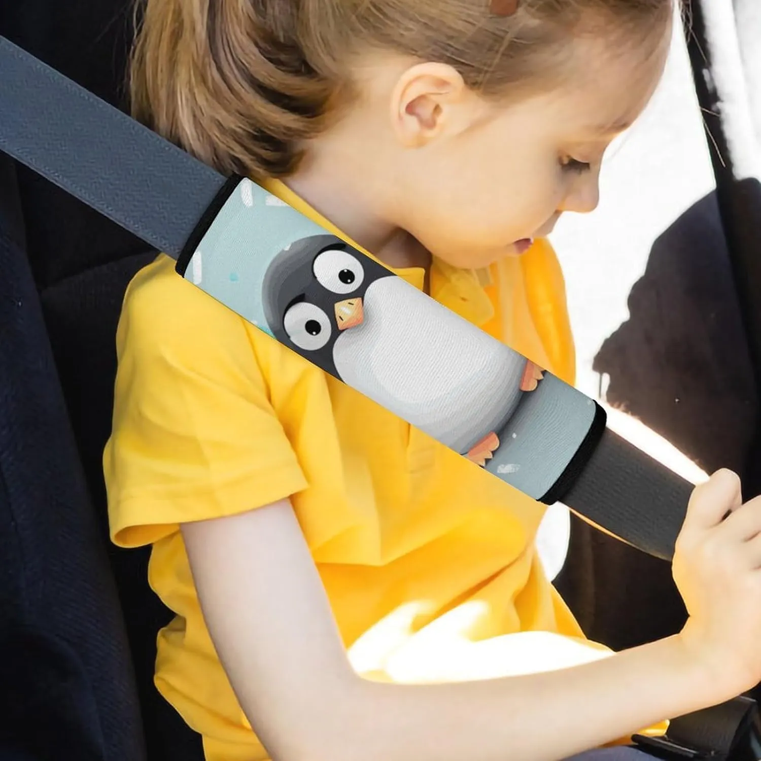 Cute Penguin Auto Seat Belt Cover 2PCS Universal Car Seat Belt Shoulder Protector Pad, Protect Your Shoulders and Neck for Car Seat Belt, Shoulder Bag, Backpack