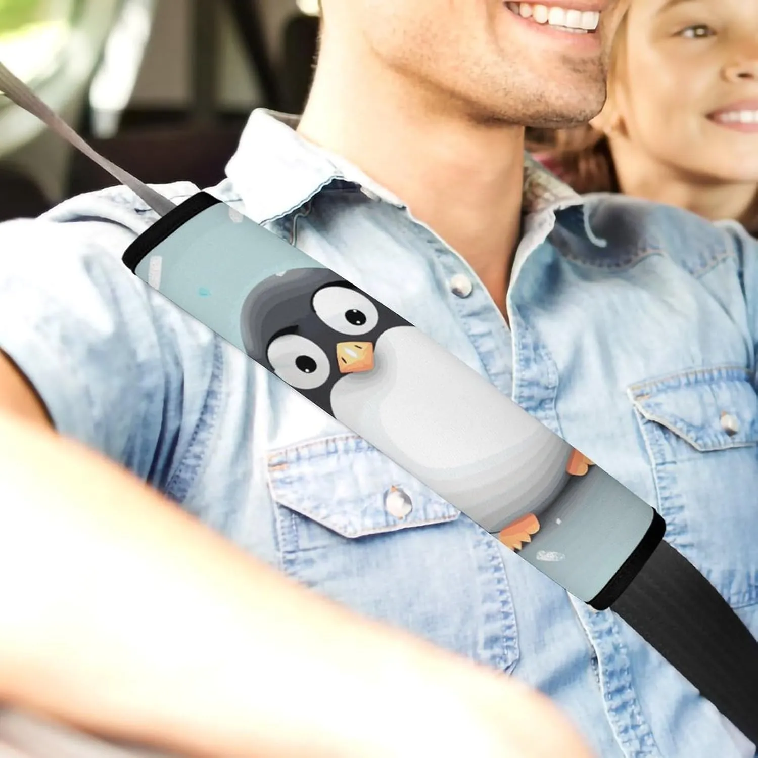 Cute Penguin Auto Seat Belt Cover 2PCS Universal Car Seat Belt Shoulder Protector Pad, Protect Your Shoulders and Neck for Car Seat Belt, Shoulder Bag, Backpack