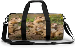Cute Prairie Dogs Large Gym Bag Novelty Lightweight Duffel Bag Travel Tote Bags