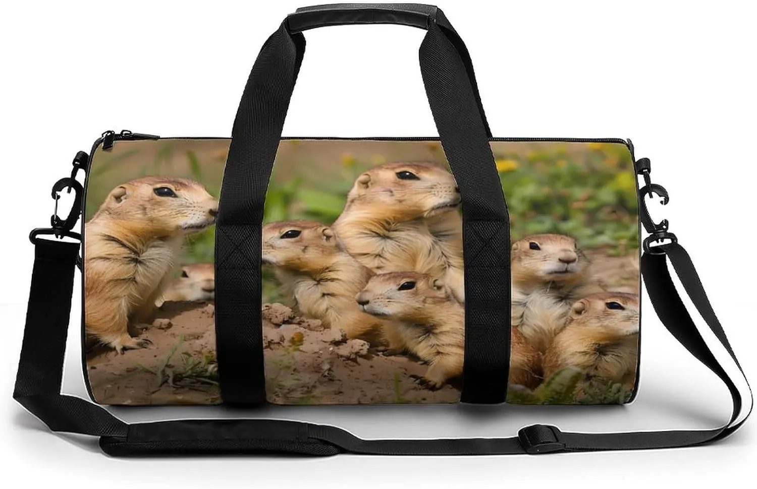 Cute Prairie Dogs Large Gym Bag Novelty Lightweight Duffel Bag Travel Tote Bags
