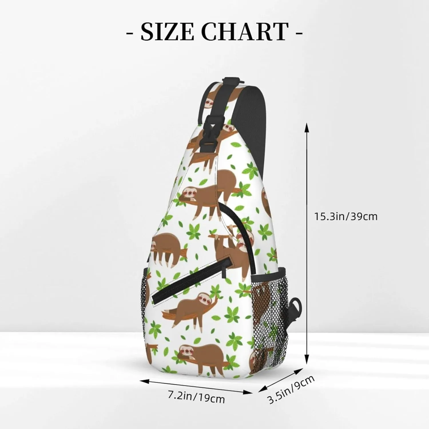 Cute Sloth Sling Backpack Chest Bag Crossbody Shoulder Bag Gym Cycling Travel Hiking Daypack For Men Women