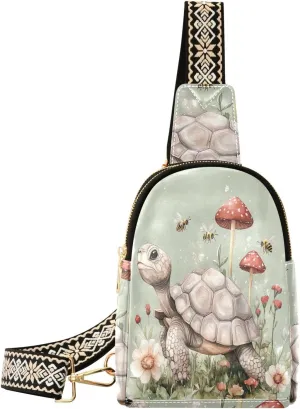 Cute Turtle Reptile Realistic Style chest bag for lightweight small fanny packs for for day pack