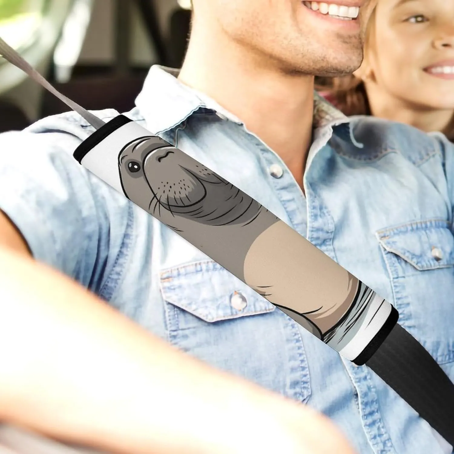 Cute Walrus Auto Seat Belt Cover 1PCS Universal Car Seat Belt Shoulder Protector Pad, Protect Your Shoulders and Neck for Car Seat Belt, Shoulder Bag, Backpack