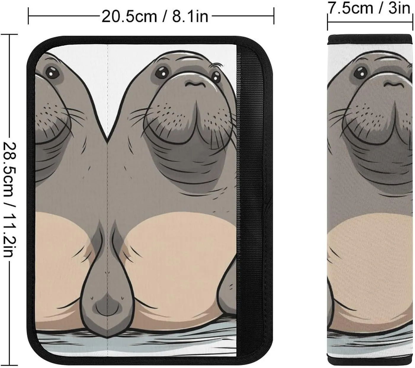 Cute Walrus Auto Seat Belt Cover 1PCS Universal Car Seat Belt Shoulder Protector Pad, Protect Your Shoulders and Neck for Car Seat Belt, Shoulder Bag, Backpack