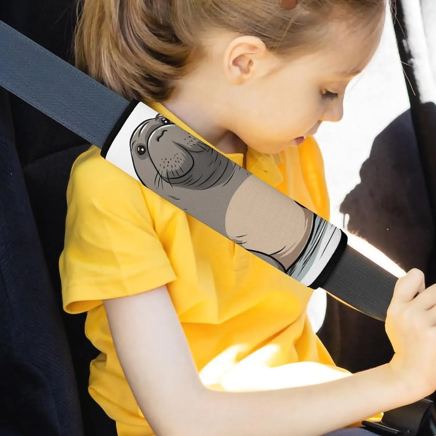 Cute Walrus Auto Seat Belt Cover 1PCS Universal Car Seat Belt Shoulder Protector Pad, Protect Your Shoulders and Neck for Car Seat Belt, Shoulder Bag, Backpack