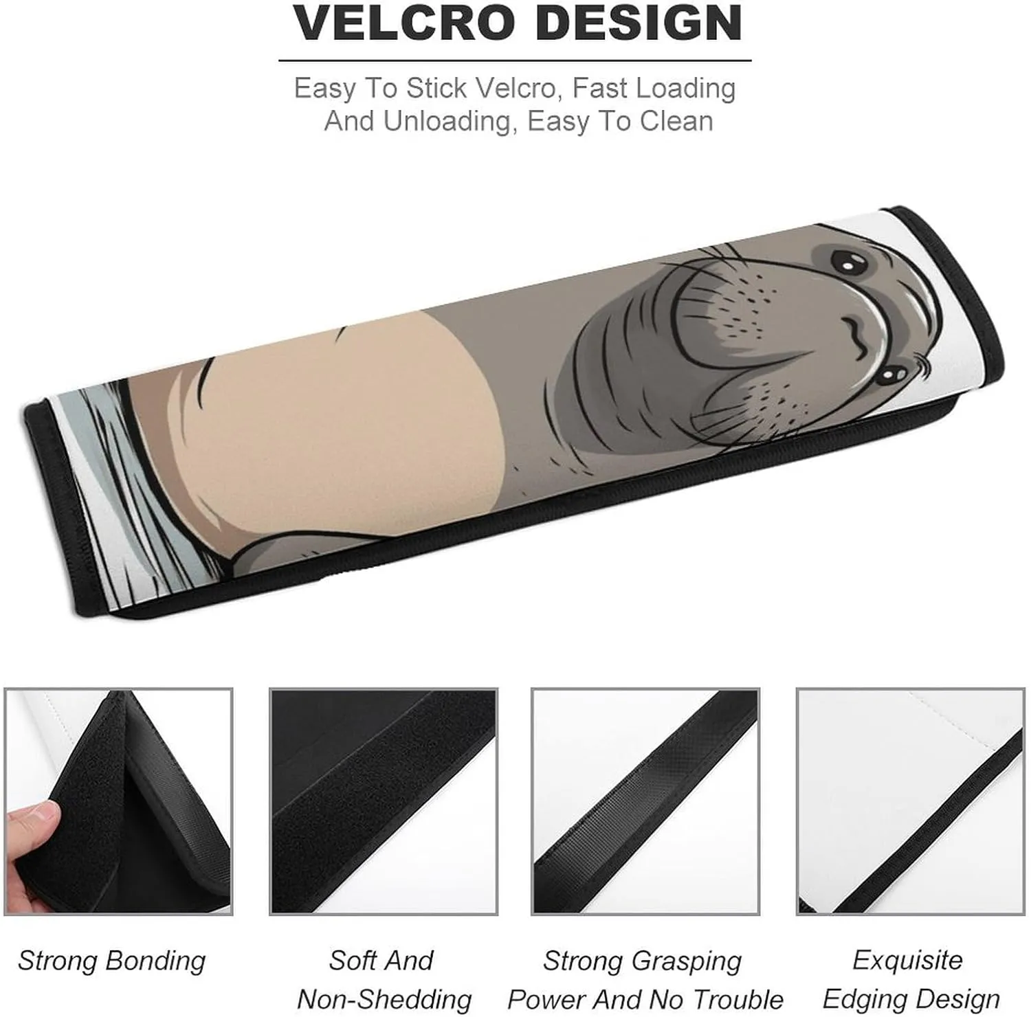 Cute Walrus Auto Seat Belt Cover 1PCS Universal Car Seat Belt Shoulder Protector Pad, Protect Your Shoulders and Neck for Car Seat Belt, Shoulder Bag, Backpack