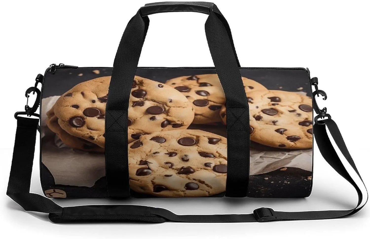 Cylindrical Gym Bag,Chocolate Chip Biscuit Sports Gym Bag,Workout Bags,travel Weekender Bag,Duffle Travel Bag for Men Women