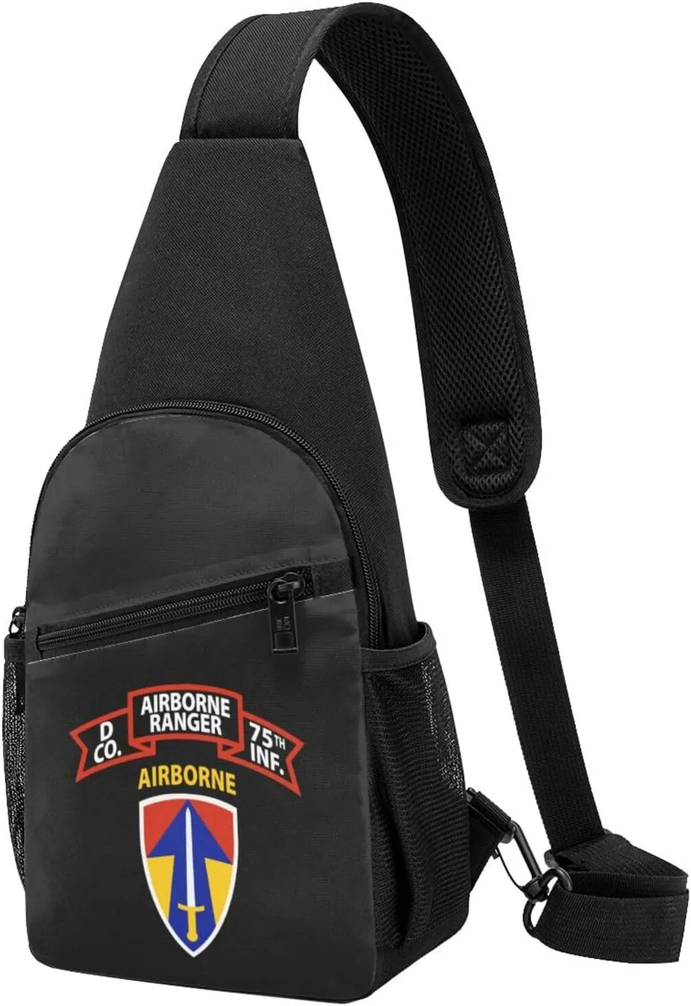 D Company Ranger, 75th Infantry Airborne, 2nd Field Force Sling Bag Crossbody Backpack Shoulder Casual Daypack Bags for Men