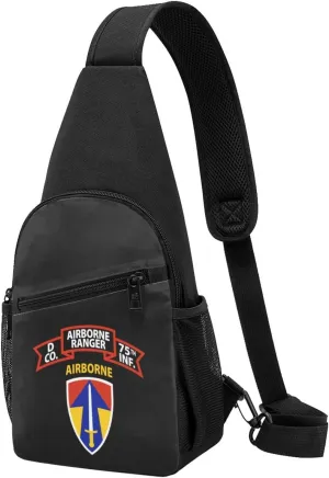 D Company Ranger, 75th Infantry Airborne, 2nd Field Force Sling Bag Crossbody Backpack Shoulder Casual Daypack Bags for Men