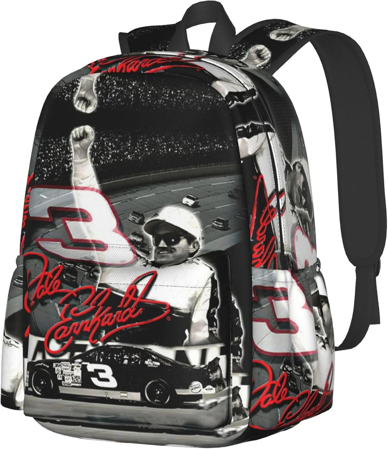 Dale Racer Earnhardt Backpack Casual Backpack Lightweight Travel Laptop Bag Classic Daypack for Men & Women, Black