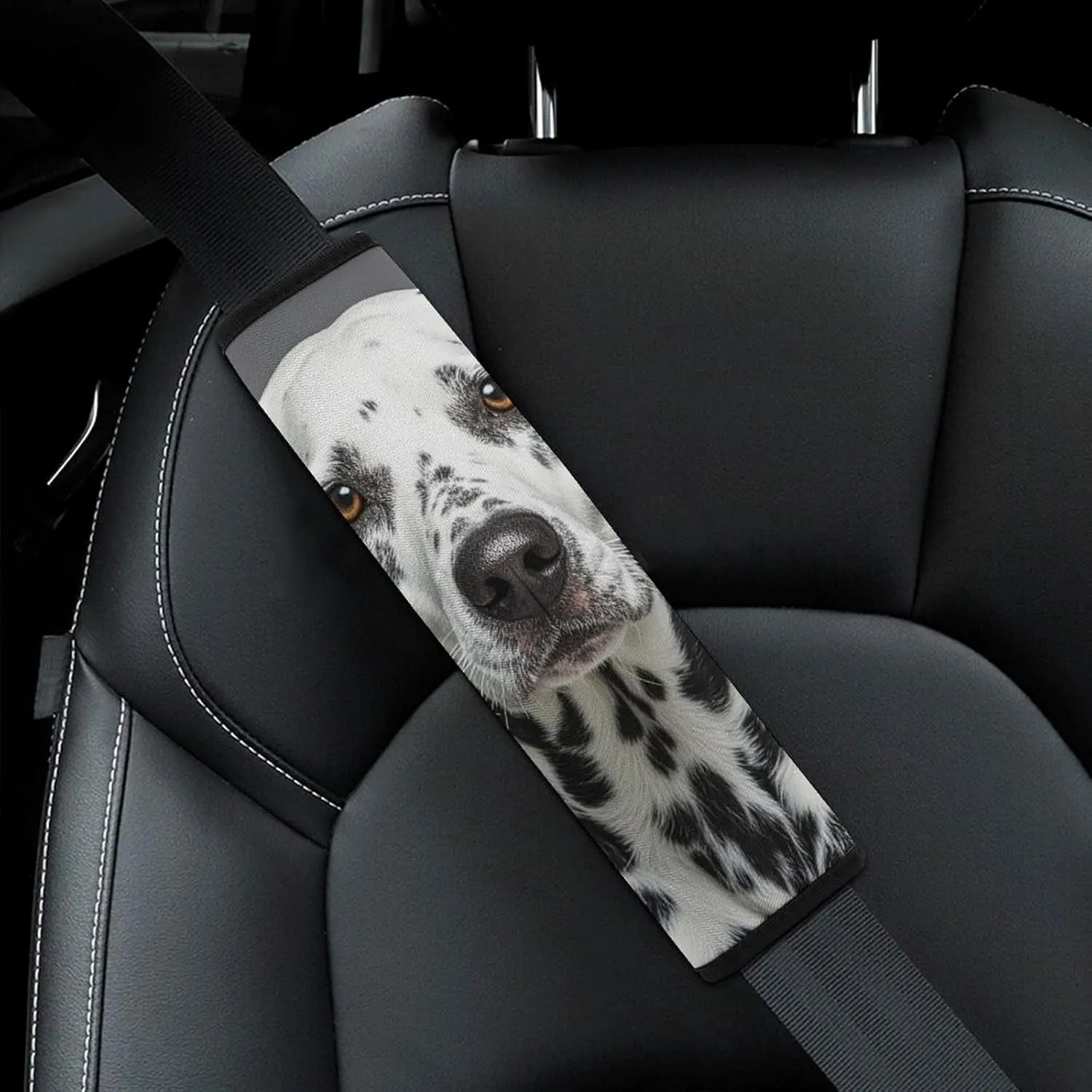 Dalmatian Auto Seat Belt Cover 2PCS Universal Car Seat Belt Shoulder Protector Pad, Protect Your Shoulders and Neck for Car Seat Belt, Shoulder Bag, Backpack