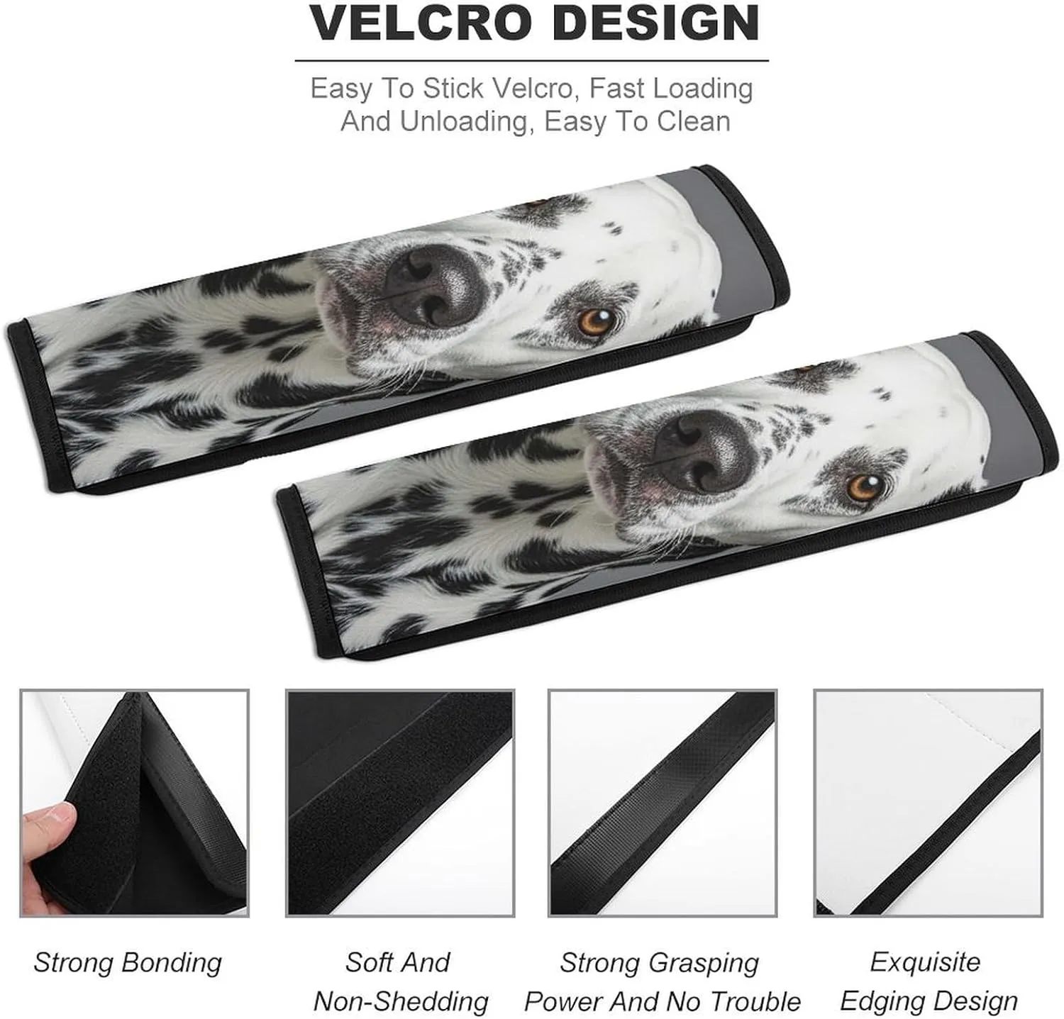 Dalmatian Auto Seat Belt Cover 2PCS Universal Car Seat Belt Shoulder Protector Pad, Protect Your Shoulders and Neck for Car Seat Belt, Shoulder Bag, Backpack