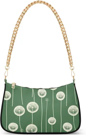 Dandelion Grass Green trendy chain strap shoulder bags for women womens handbags for wife
