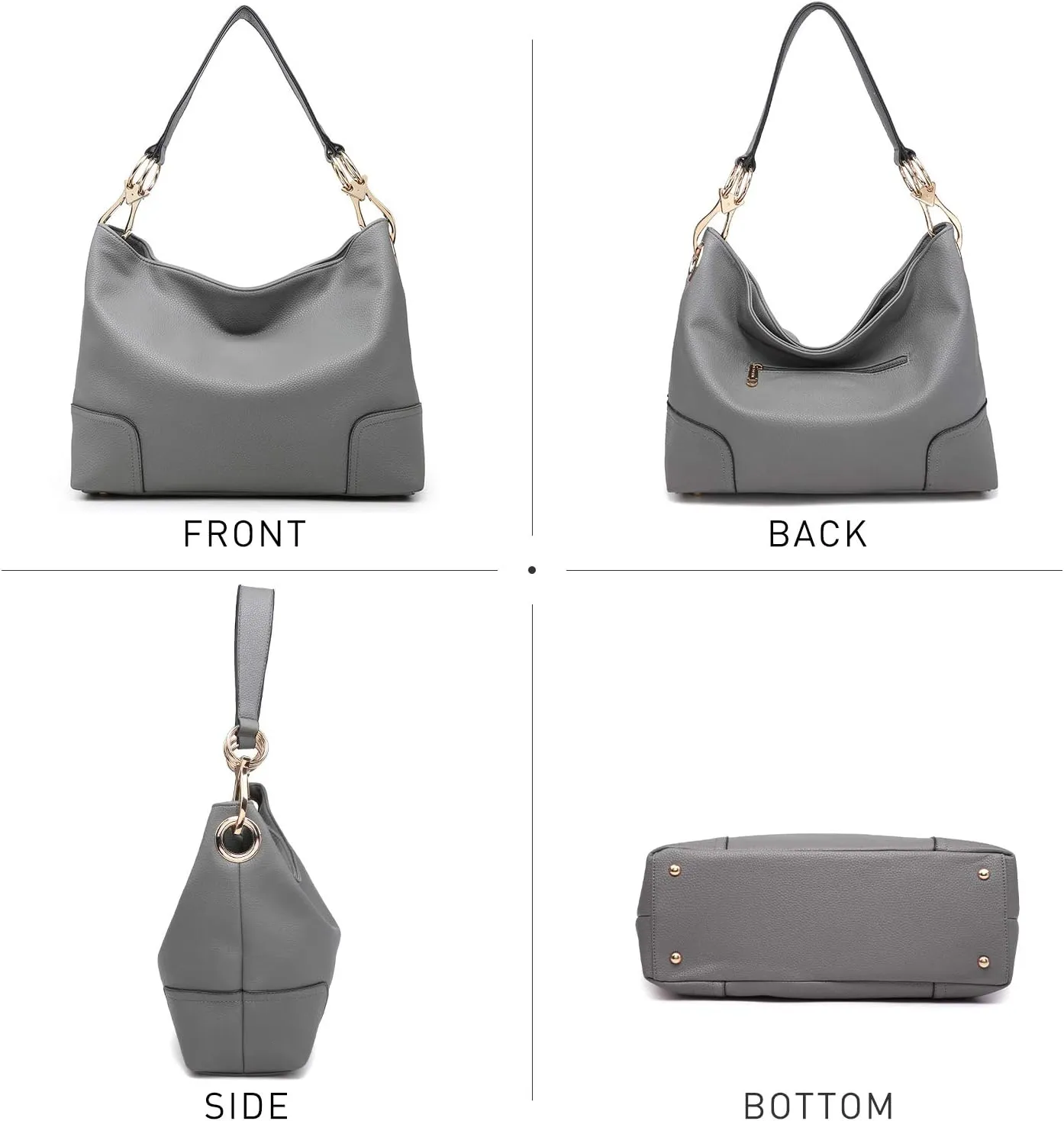 Dasein Hobo Purses for Women Soft PU Leather Handbags Slouchy Hobo Bags Shoulder Bag Top Handle Tote