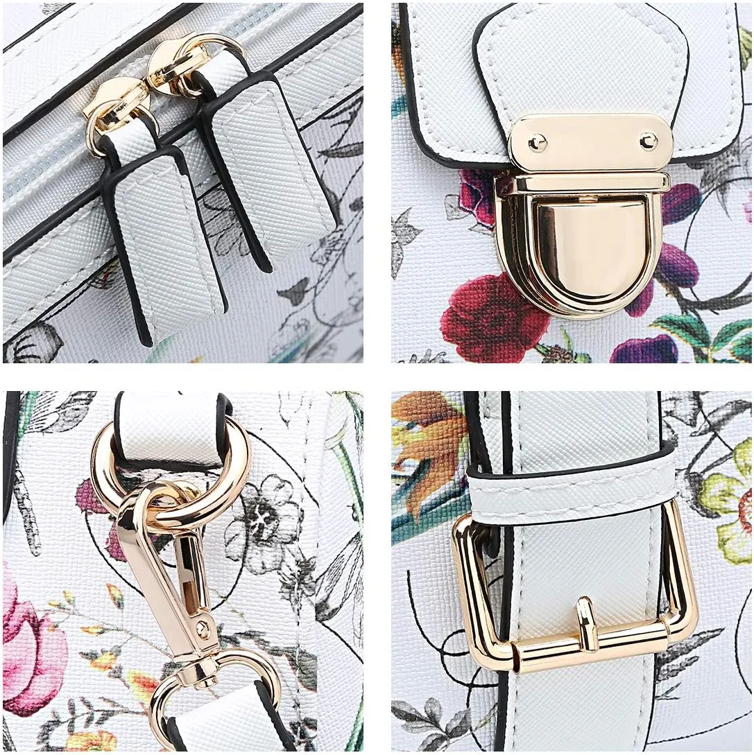 Dasein Women Barrel Handbags Fashion Satchel Bags Top Handle Shoulder Purses Vegan Leather Work Tote
