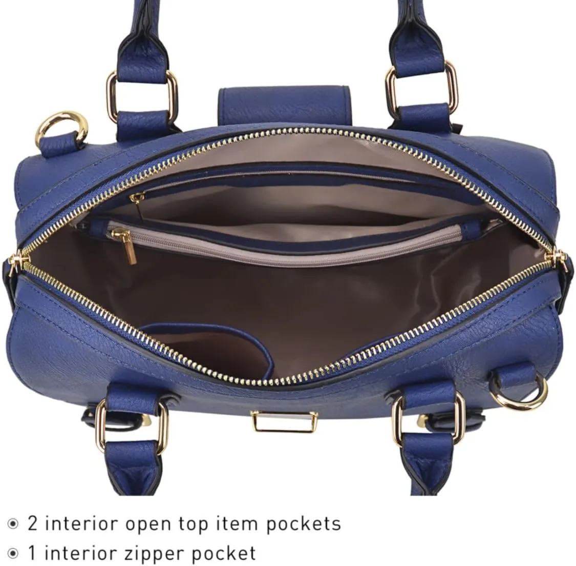 Dasein Women Barrel Handbags Fashion Satchel Bags Top Handle Shoulder Purses Vegan Leather Work Tote
