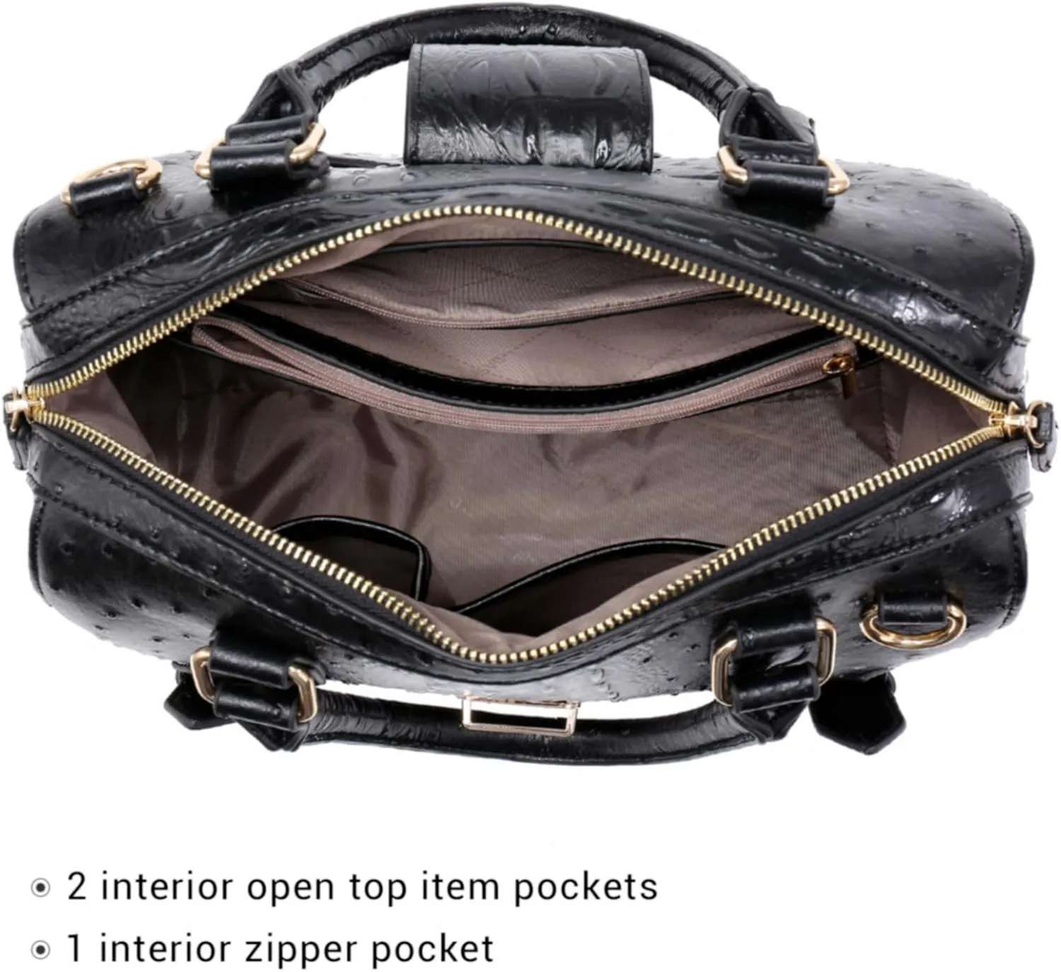 Dasein Women Barrel Handbags Fashion Satchel Bags Top Handle Shoulder Purses Vegan Leather Work Tote