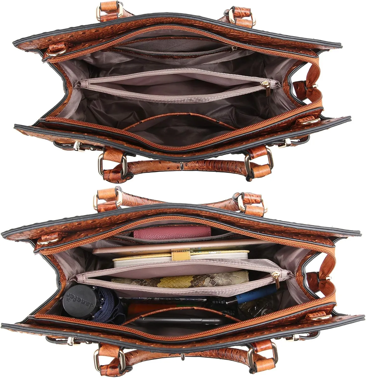 Dasein Women Handbags and Purses Ladies Shoulder Bag Top Handle Satchel Tote Work Bag with Matching Clutch
