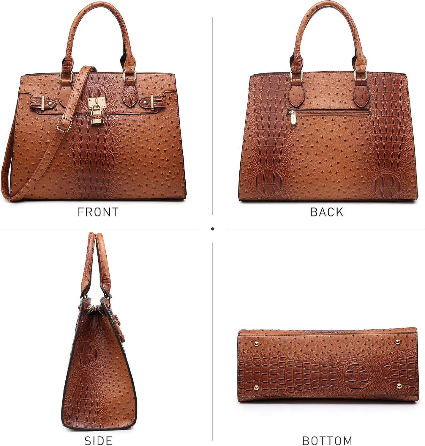 Dasein Women Handbags and Purses Ladies Shoulder Bag Top Handle Satchel Tote Work Bag with Matching Clutch