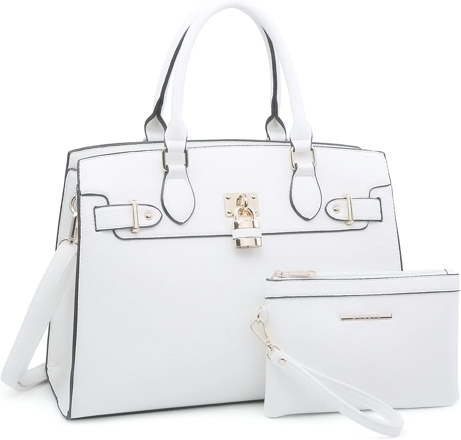 Dasein Women Handbags and Purses Ladies Shoulder Bag Top Handle Satchel Tote Work Bag with Matching Clutch