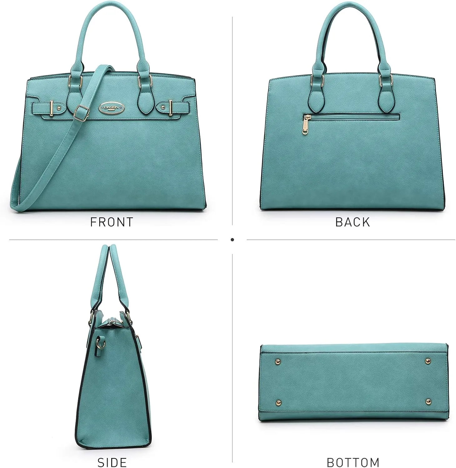 Dasein Women Handbags and Purses Ladies Shoulder Bag Top Handle Satchel Tote Work Bag with Matching Clutch