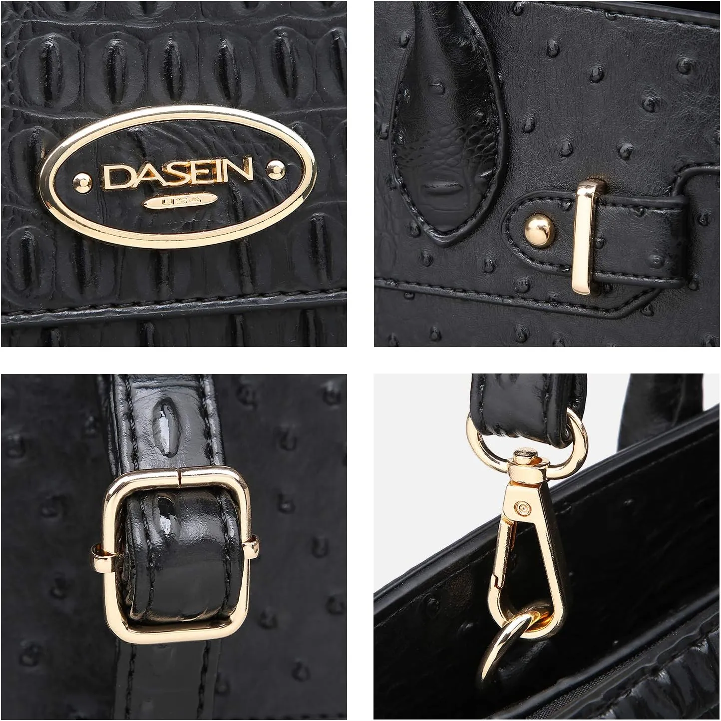 Dasein Women Handbags and Purses Ladies Shoulder Bag Top Handle Satchel Tote Work Bag with Matching Clutch