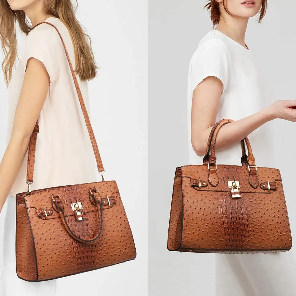 Dasein Women Handbags and Purses Ladies Shoulder Bag Top Handle Satchel Tote Work Bag with Matching Clutch