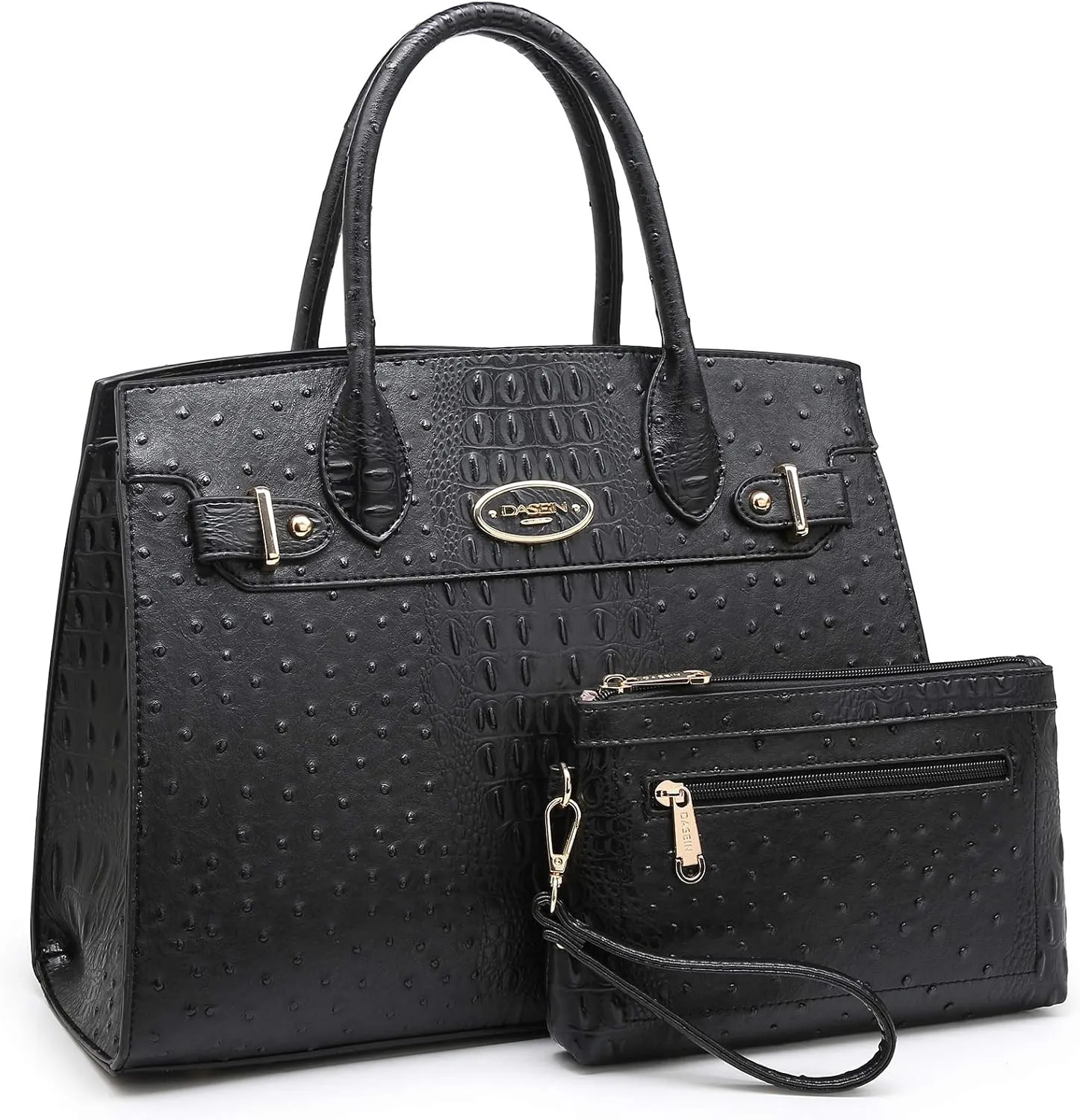Dasein Women Handbags and Purses Ladies Shoulder Bag Top Handle Satchel Tote Work Bag with Matching Clutch