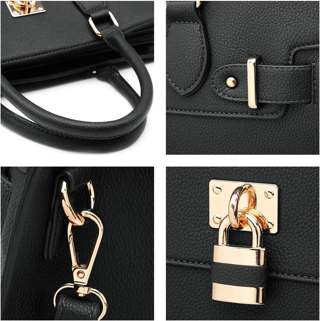 Dasein Women Handbags and Purses Ladies Shoulder Bag Top Handle Satchel Tote Work Bag with Matching Clutch