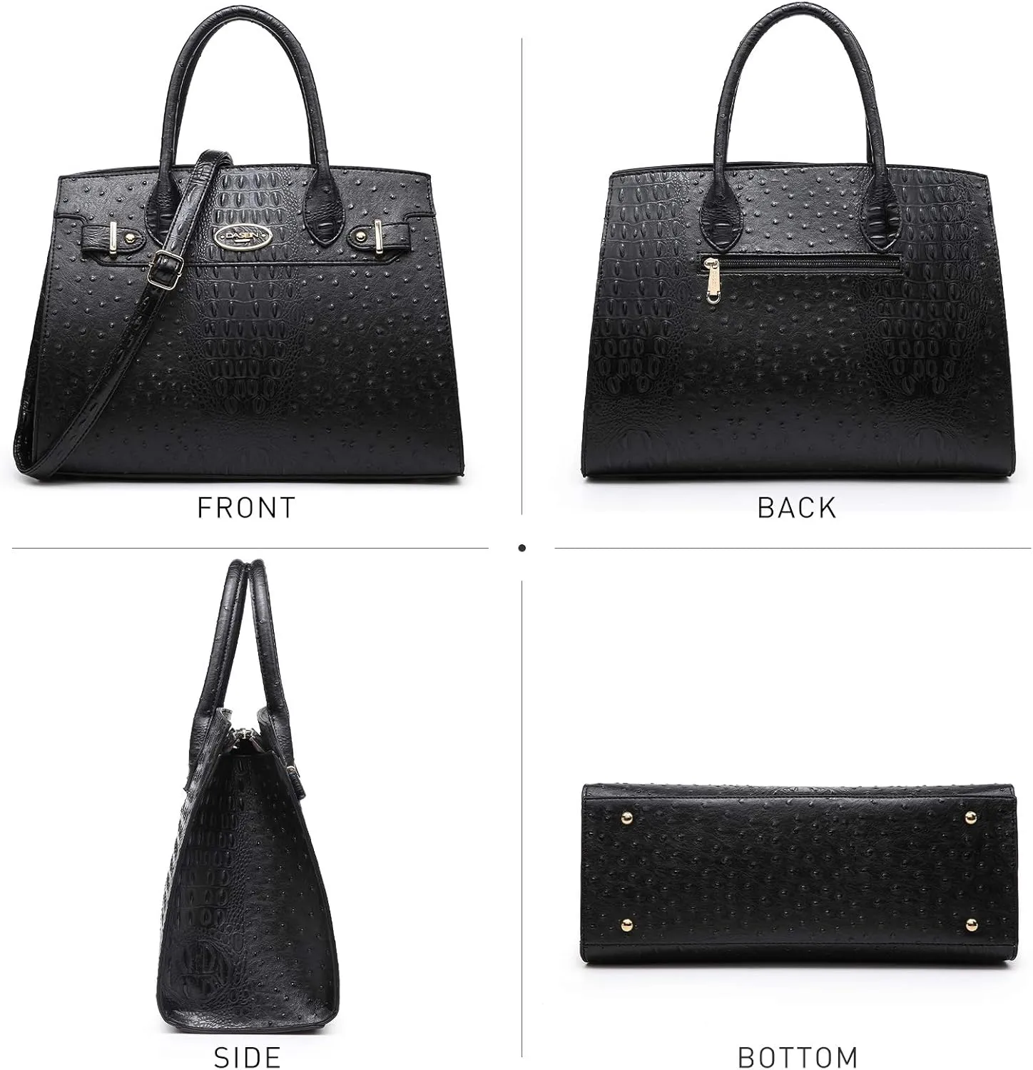 Dasein Women Handbags and Purses Ladies Shoulder Bag Top Handle Satchel Tote Work Bag with Matching Clutch