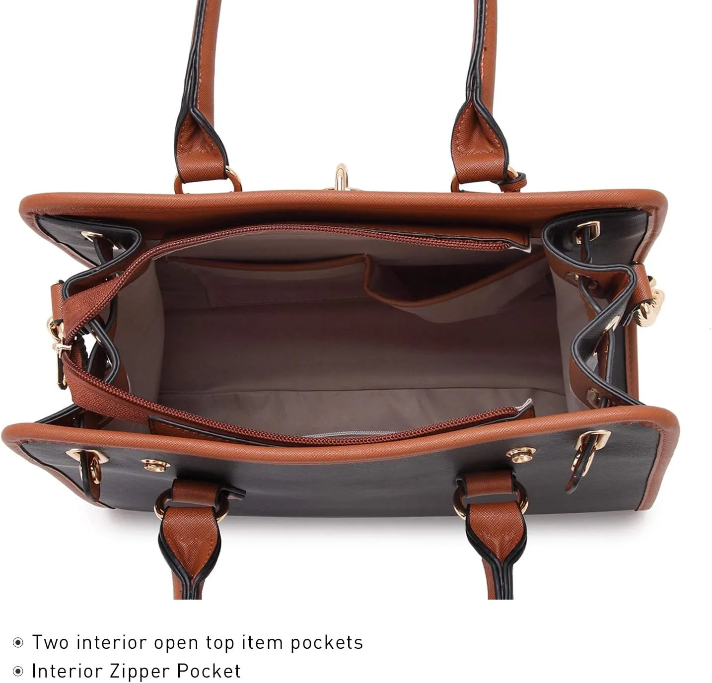 Dasein Women Handbags Top Handle Satchel Purse Shoulder Bag Hobo Bag Work Bag Set 2pcs