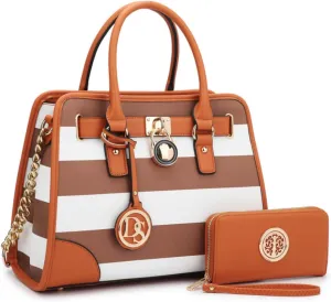 Dasein Women Handbags Top Handle Satchel Purse Shoulder Bag Hobo Bag Work Bag Set 2pcs