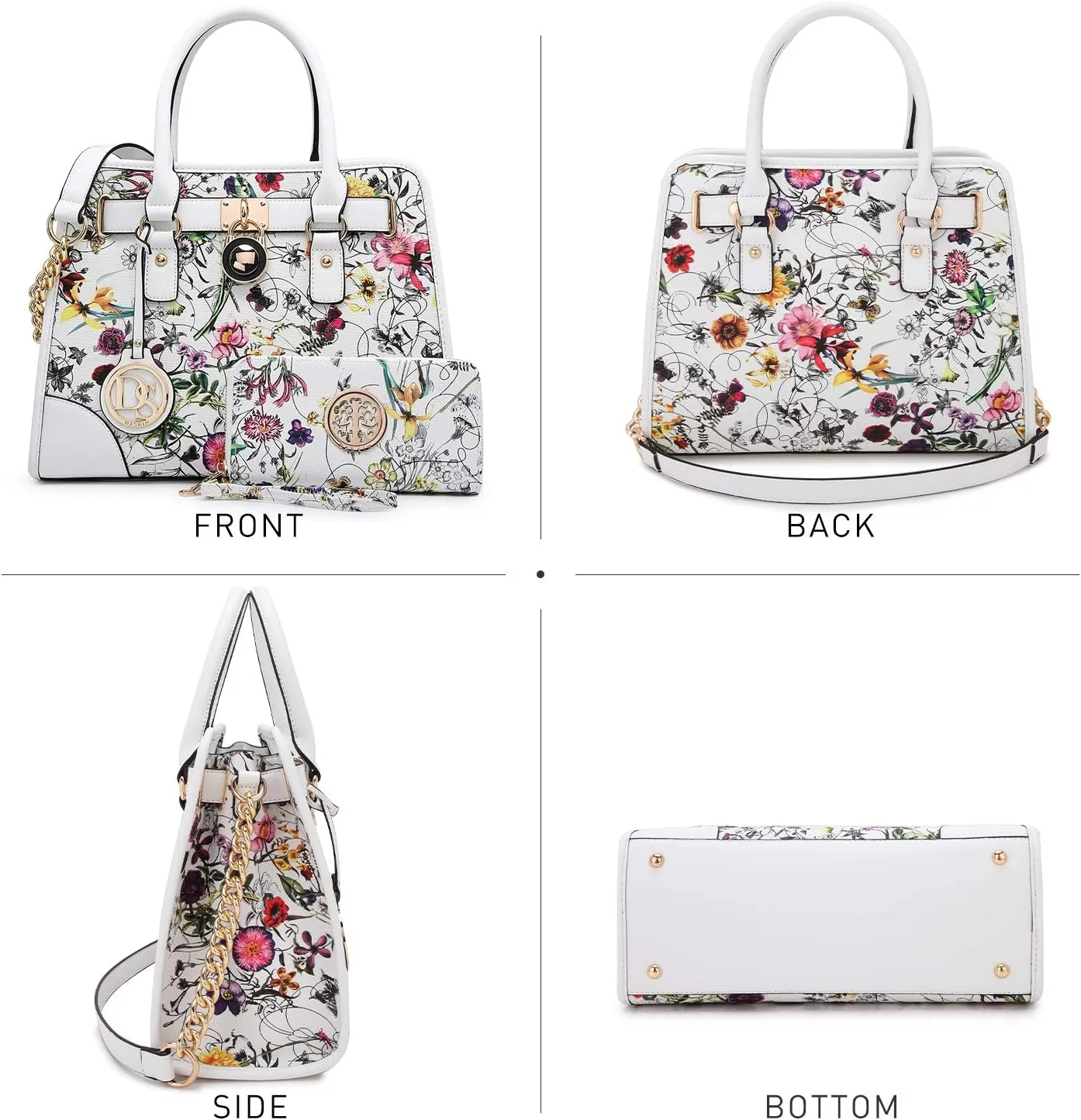 Dasein Women Handbags Top Handle Satchel Purse Shoulder Bag Hobo Bag Work Bag Set 2pcs