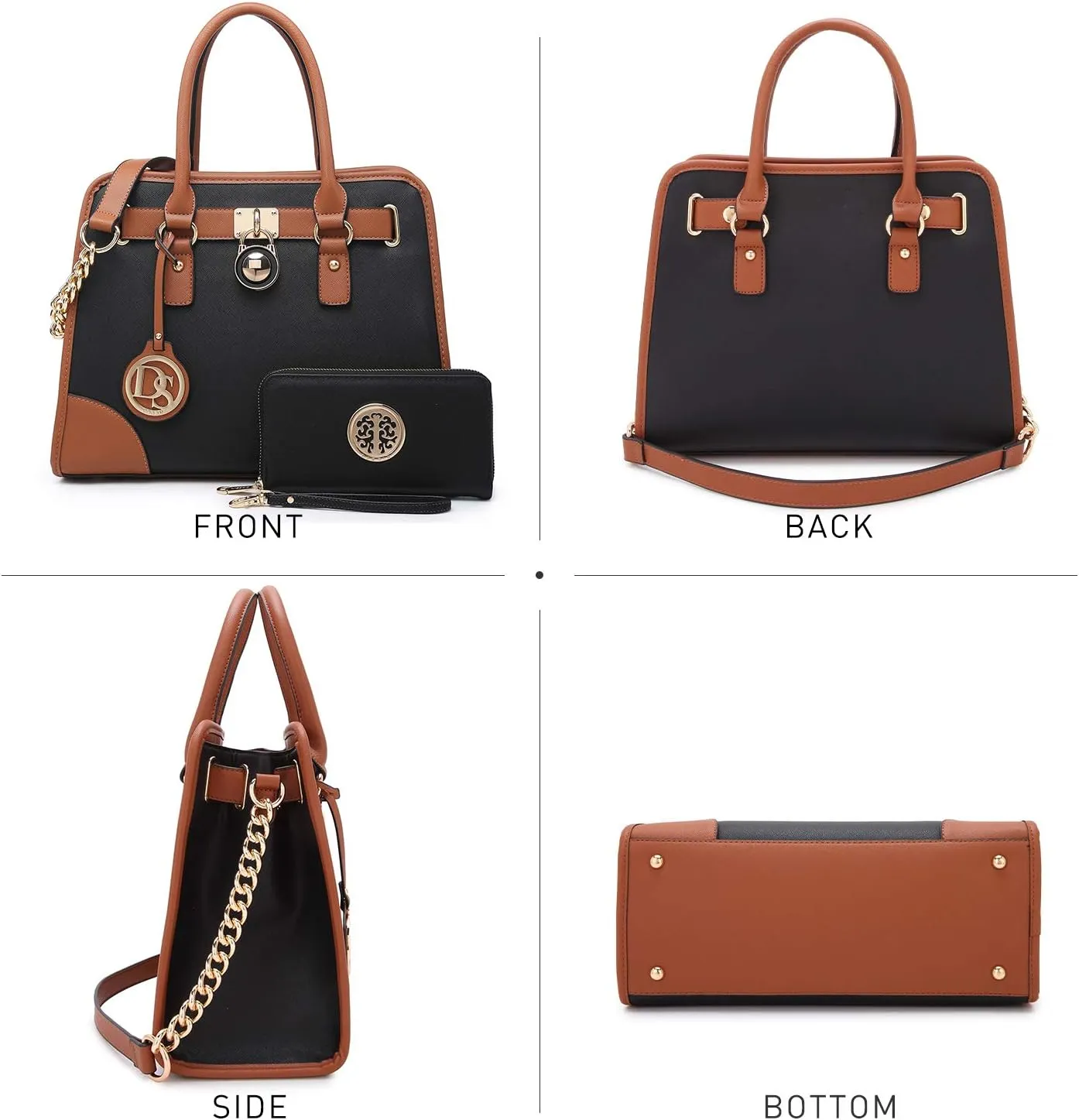 Dasein Women Handbags Top Handle Satchel Purse Shoulder Bag Hobo Bag Work Bag Set 2pcs