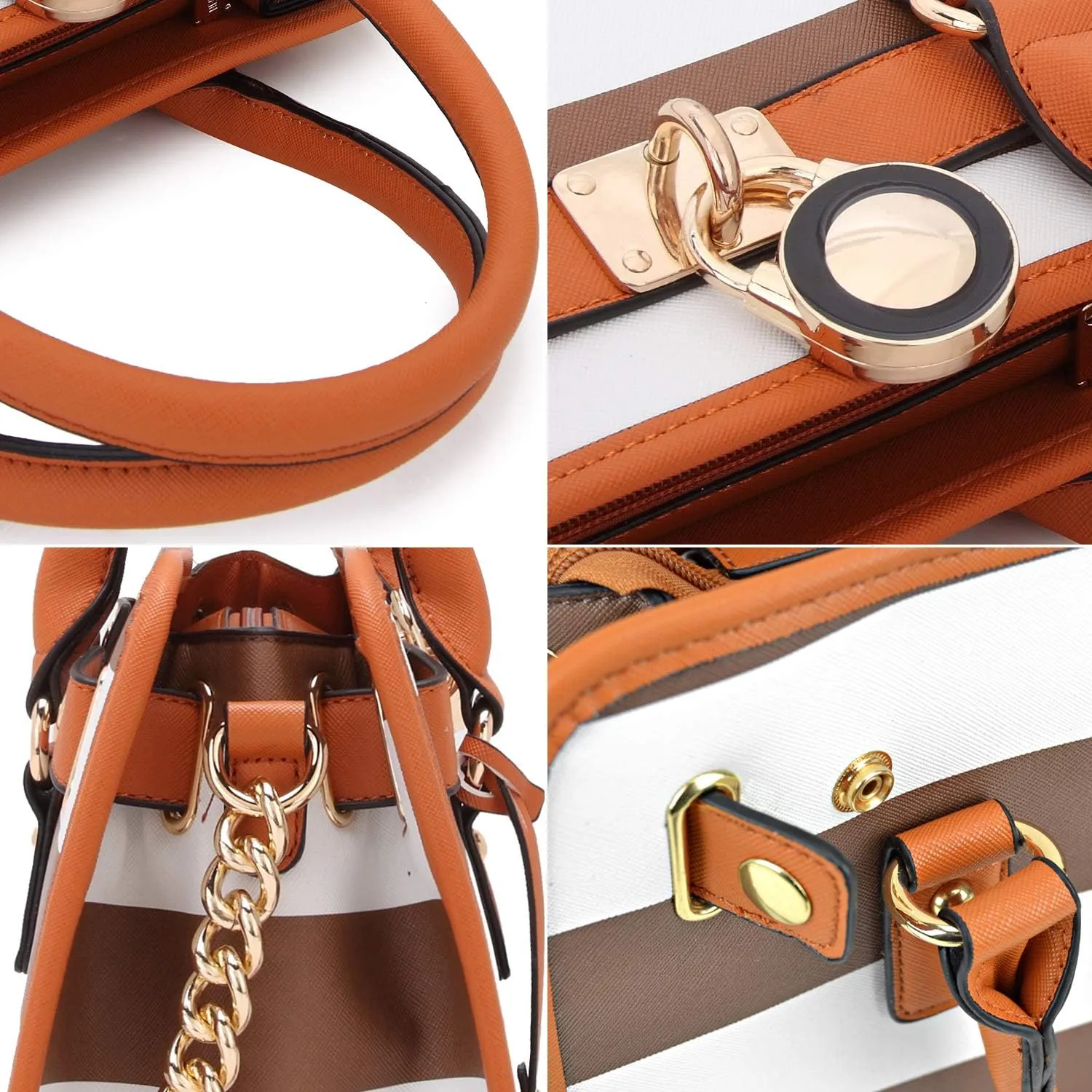 Dasein Women Handbags Top Handle Satchel Purse Shoulder Bag Hobo Bag Work Bag Set 2pcs