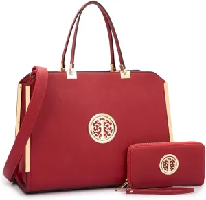 Dasein Women Purses and Handbags Top Handle Satchel Bags Large Shoulder Work Bag Tote with Wallet