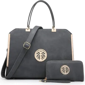 Dasein Women Purses and Handbags Top Handle Satchel Bags Large Shoulder Work Bag Tote with Wallet