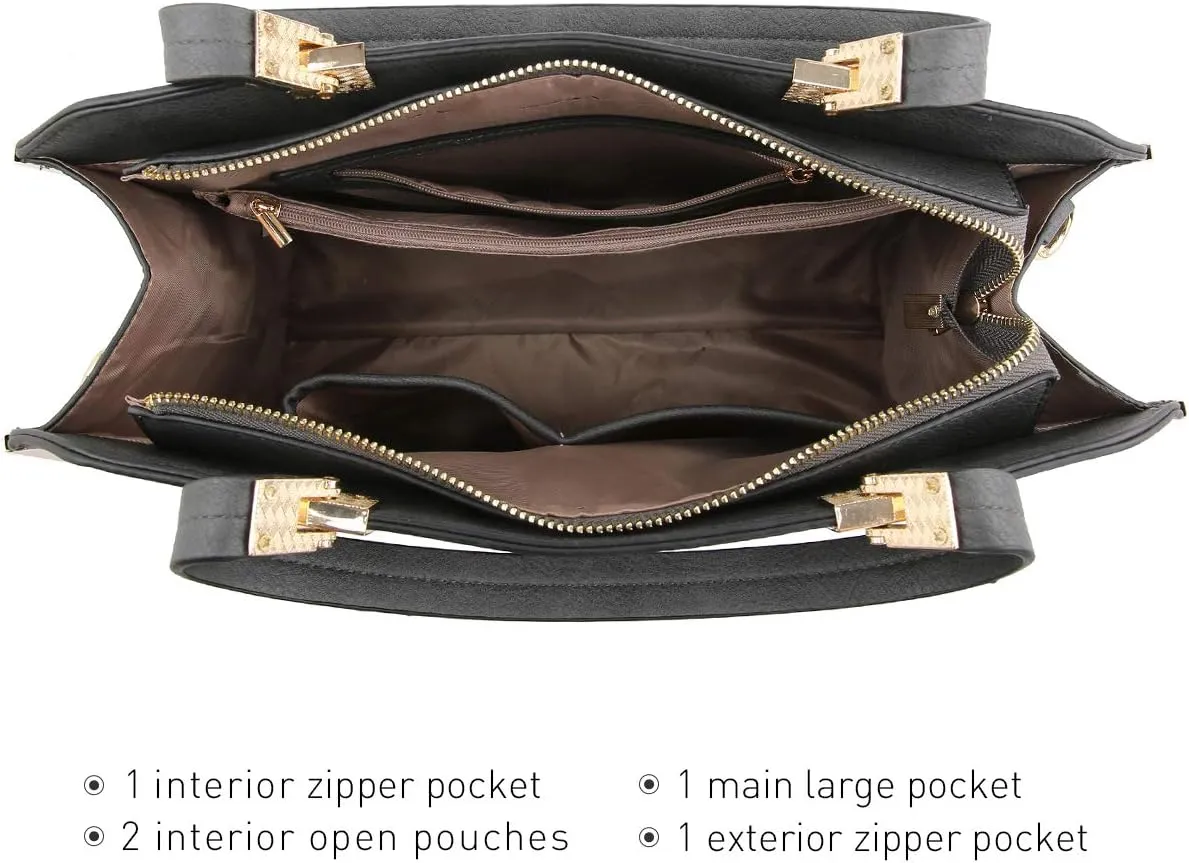 Dasein Women Purses and Handbags Top Handle Satchel Bags Large Shoulder Work Bag Tote with Wallet