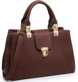 Dasein Women Satchel Handbags Top Handle Purse Medium Tote Bag Vegan Leather Shoulder Bag