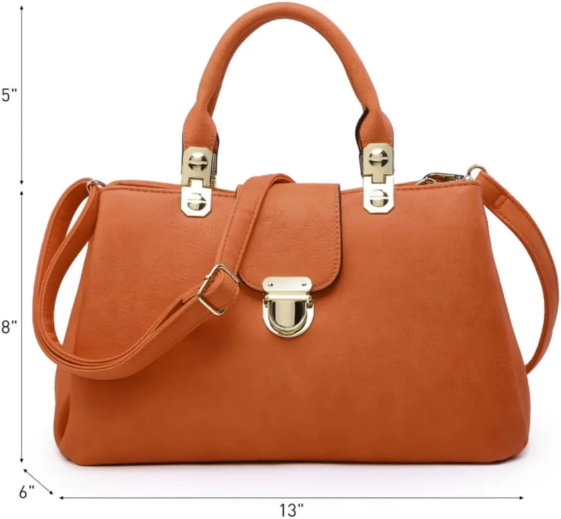 Dasein Women Satchel Handbags Top Handle Purse Medium Tote Bag Vegan Leather Shoulder Bag