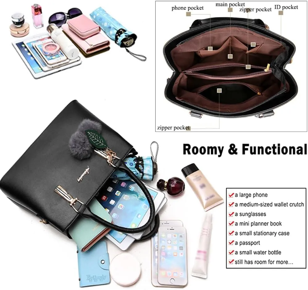 Dayfine Handbags and Purse for Women Vegan Leather Satchel Bag Top Handle Handbag Shoulder Bags Crossbody Bag Ladies Totes