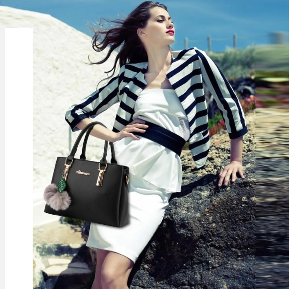 Dayfine Handbags and Purse for Women Vegan Leather Satchel Bag Top Handle Handbag Shoulder Bags Crossbody Bag Ladies Totes