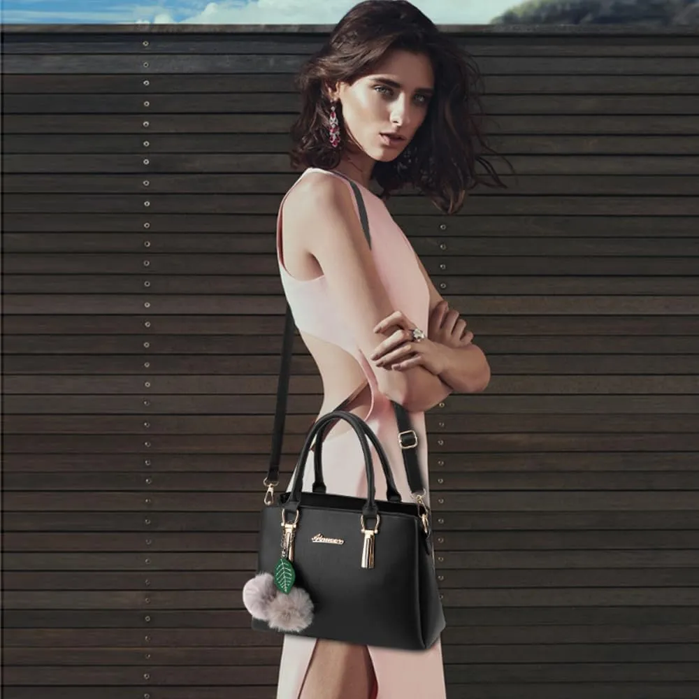 Dayfine Handbags and Purse for Women Vegan Leather Satchel Bag Top Handle Handbag Shoulder Bags Crossbody Bag Ladies Totes