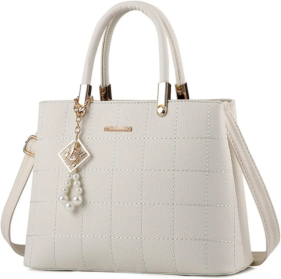 Dayfine Top Handle Bags Womens Handbags and Purses Faux Leather Satchel Bag Ladies Totes Shoulder Crossbody Bag Pearl Pendant
